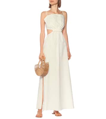 Maxikleid White Sand aus Baumwolle | Johanna Ortiz
