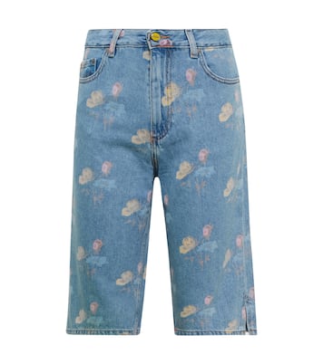 Bermuda di jeans con stampa floreale | Ganni