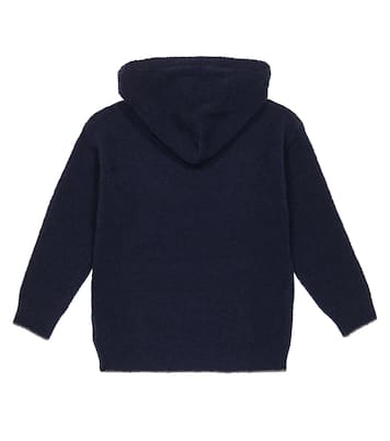 Logo wool-blend teddy hoodie | Balmain Kids