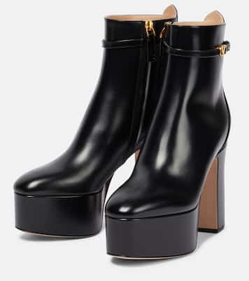 Tan-Go leather platform ankle boots | Valentino Garavani