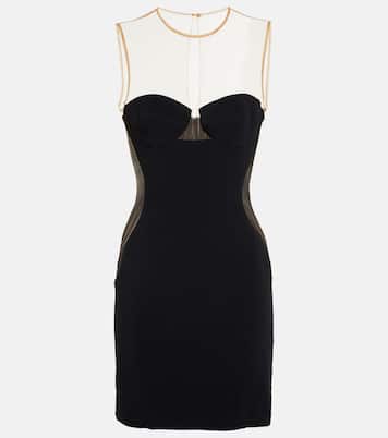 Mesh-paneled crêpe minidress | Stella McCartney