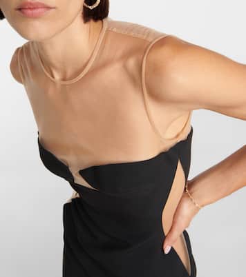 Mesh-paneled crêpe minidress | Stella McCartney