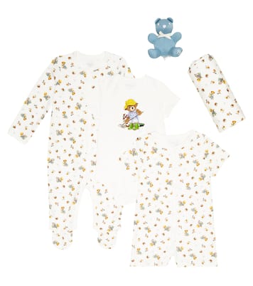 Baby Polo Bear playsuit, bib, and beanie set | Polo Ralph Lauren Kids