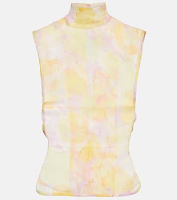 Printed mockneck silk top | Dries Van Noten