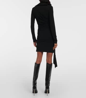 Asymmetric crêpe minidress | Off-White