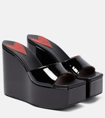 Patent leather platform wedge mules | Alaïa