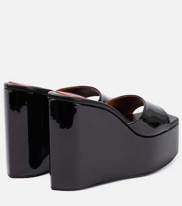 Patent leather platform wedge mules | Alaïa