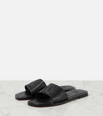Mules CL en cuir embossé | Christian Louboutin
