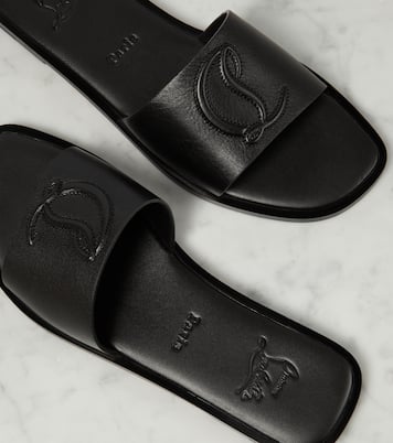 Mules CL en cuir embossé | Christian Louboutin