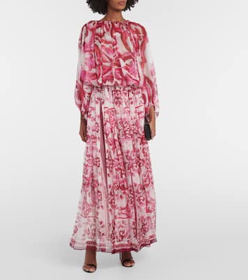 Blouse imprimée en chiffon de soie | Dolce&Gabbana
