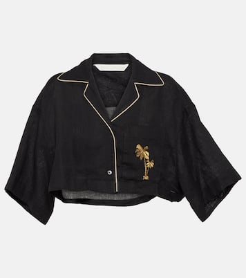 Besticktes Hemd aus Leinen | Palm Angels