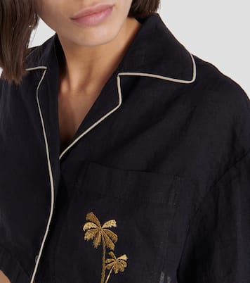 Besticktes Hemd aus Leinen | Palm Angels