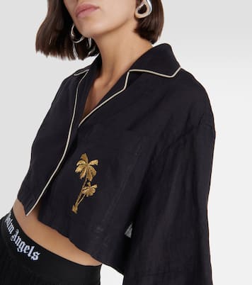 Besticktes Hemd aus Leinen | Palm Angels