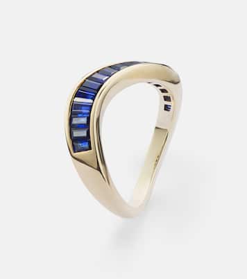 Bague Wave en or 9 ct et saphirs | Rainbow K