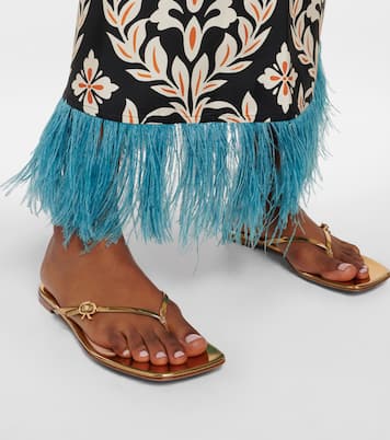 Sandali infradito in pelle metallizzata | Gianvito Rossi