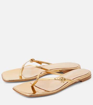 Sandali infradito in pelle metallizzata | Gianvito Rossi