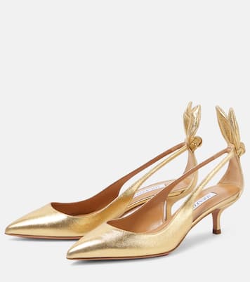 Escarpins Bow Tie en cuir métallisé | Aquazzura