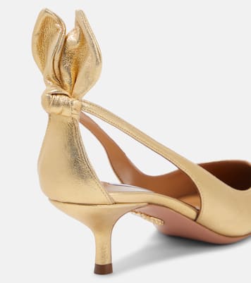 Escarpins Bow Tie en cuir métallisé | Aquazzura