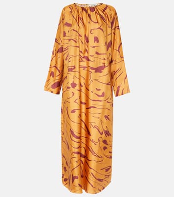 Bedrucktes Maxikleid Valencia aus Seide | Asceno