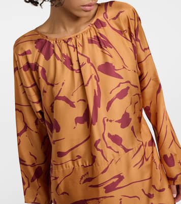 Bedrucktes Maxikleid Valencia aus Seide | Asceno