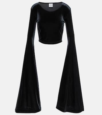 Top raccourci en velours | Vetements