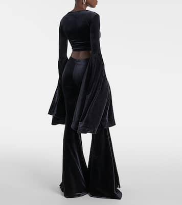 Top raccourci en velours | Vetements