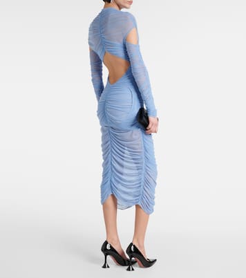Abito midi drappeggiato in mesh | Mugler