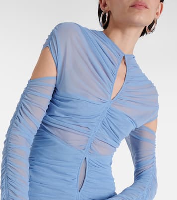 Abito midi drappeggiato in mesh | Mugler