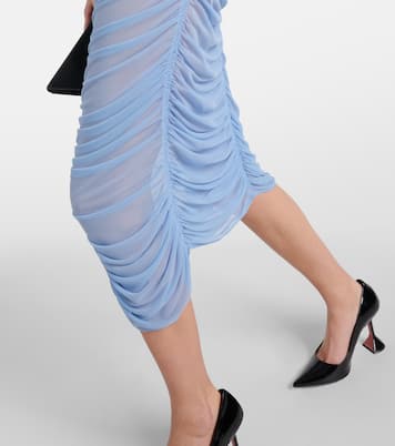 Abito midi drappeggiato in mesh | Mugler