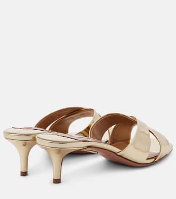 Divine 50 mirrored leather mules | Aquazzura