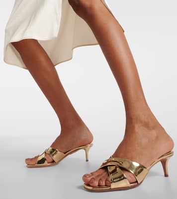 Divine 50 mirrored leather mules | Aquazzura