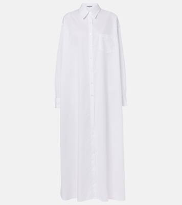 Avery cotton-blend shirt dress in white - The Frankie Shop Avery cotton-blend shirt dress in white - The Frankie Shop