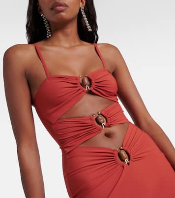 Vestido largo Crystal Orbit con abertura | Christopher Esber