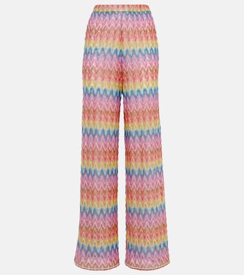 Zigzag lamé palazzo pants | Missoni