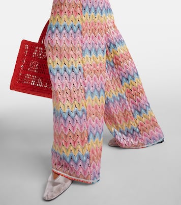 Zigzag lamé palazzo pants | Missoni