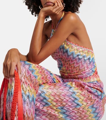 Zigzag lamé palazzo pants | Missoni