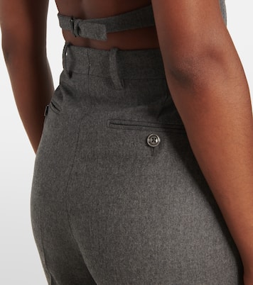 High-rise wool twill bootcut pants | Tom Ford