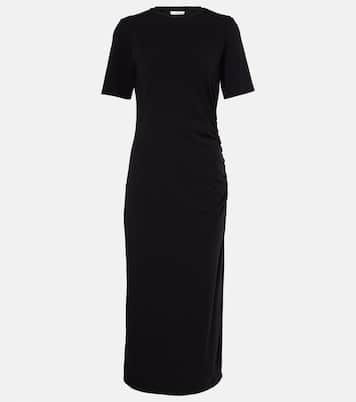 Gathered cotton-blend midi dress | Vince