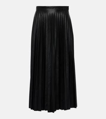 Falda midi plisada de piel sintética | MM6 Maison Margiela