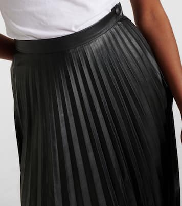Falda midi plisada de piel sintética | MM6 Maison Margiela