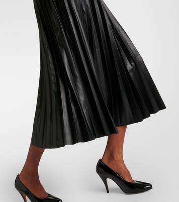 Falda midi plisada de piel sintética | MM6 Maison Margiela