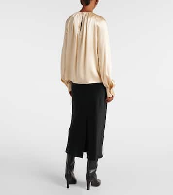 Elegante Key torchon silk satin blouse | Max Mara