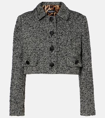 Wool jacket with a high neck and tag in Black for Men