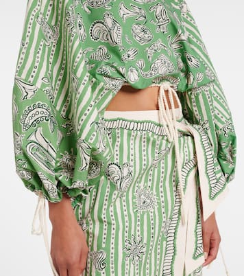 Top cropped Lula in cotone con stampa | Alémais