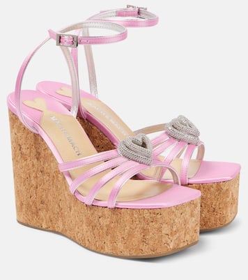 Sandales compensées Double Heart en satin | Mach & Mach