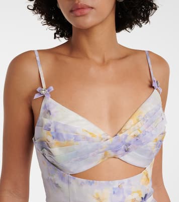Abito midi in lino e seta con cut-out | Zimmermann