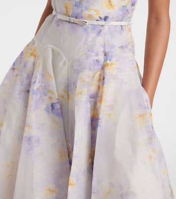Abito midi in lino e seta con cut-out | Zimmermann