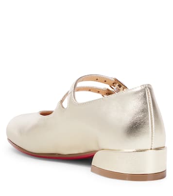 Ballerines Jane Fille en cuir métallisé | Christian Louboutin Kids
