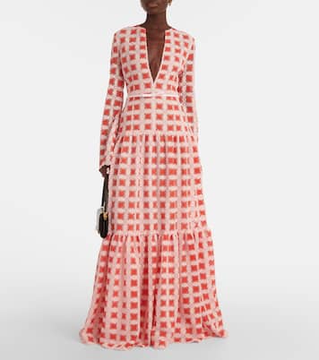 Vestido largo de encaje con cinturón | Giambattista Valli