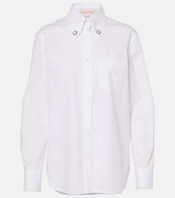 Camisa de popelín con perlas sintéticas | Valentino